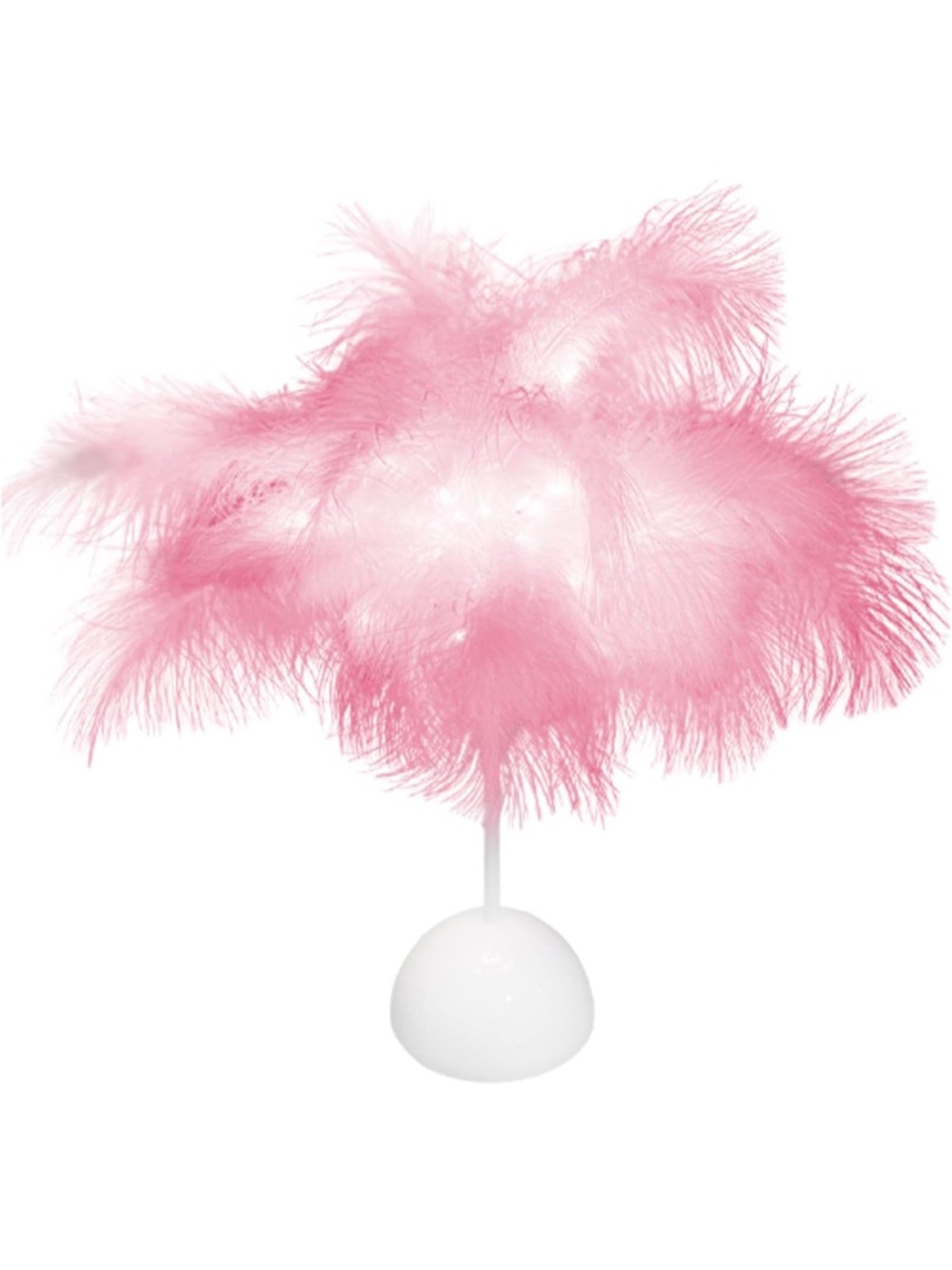 Pink Feather Table Plastic Lamp